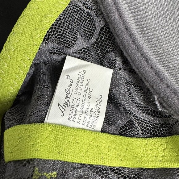 Angelina Grey Green Bra Silky Lace Detail Convertible Removable AdjustableStraps - Picture 11 of 11